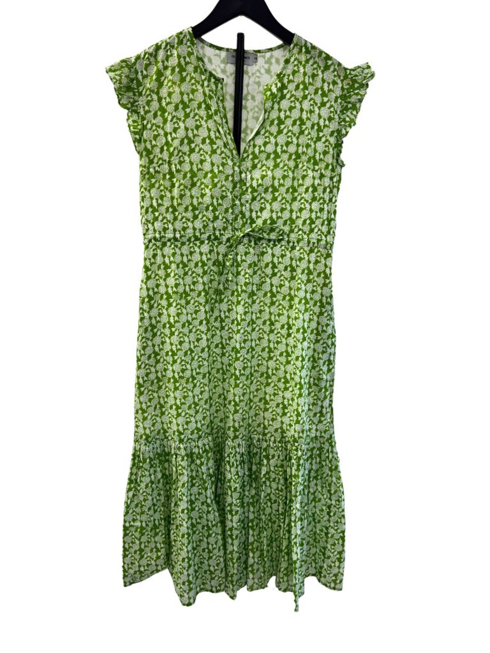 Olivia James the Label Green & White Floral Tiered Cottagecore Midi Dress Sz XS - Picture 2 of 16